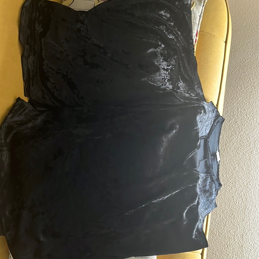 Gently worn crushed velvet skirt and top ensemble.